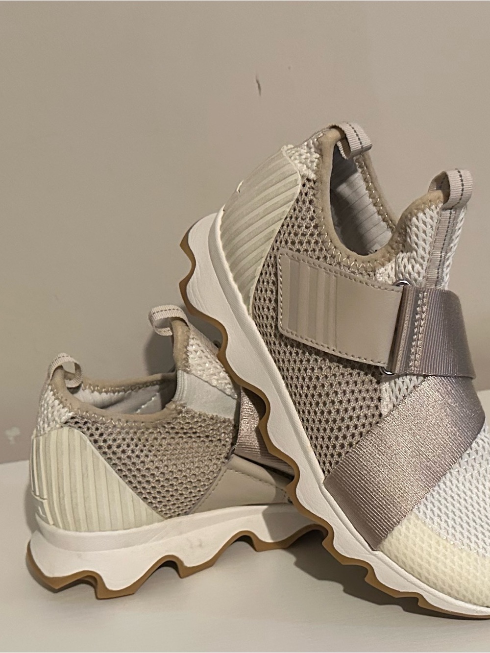 Sorel Women's Slip-On Mesh Sneakers in Beige and White